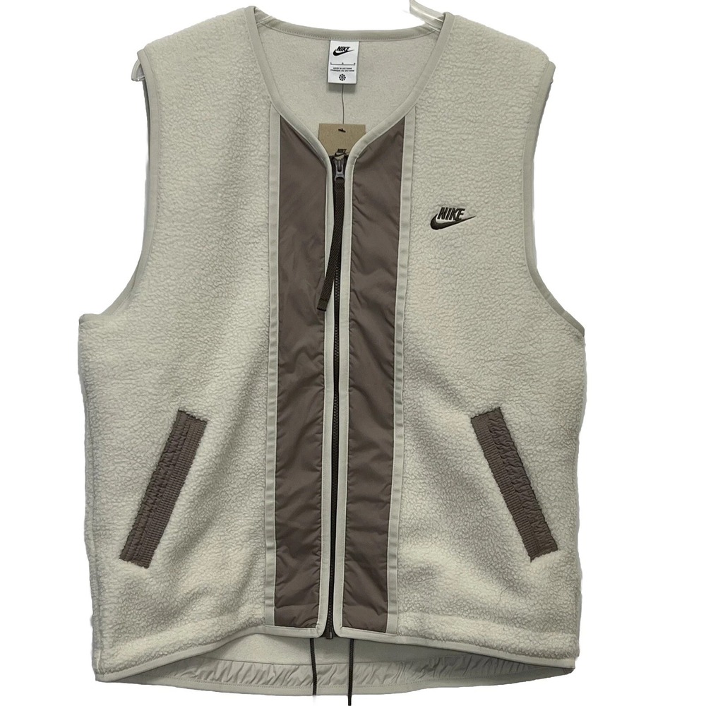 Nike Sportswear Sherpa Fleece Vest Essential Full Zip Men Size XL-Tall New